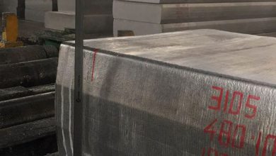 Cut aluminum ingot