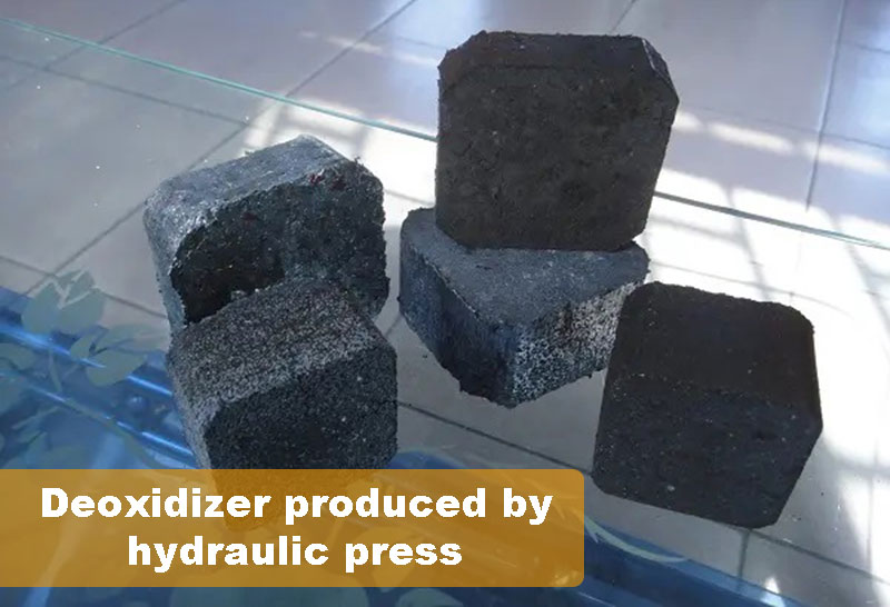Deoxidizer produced by hydraulic press