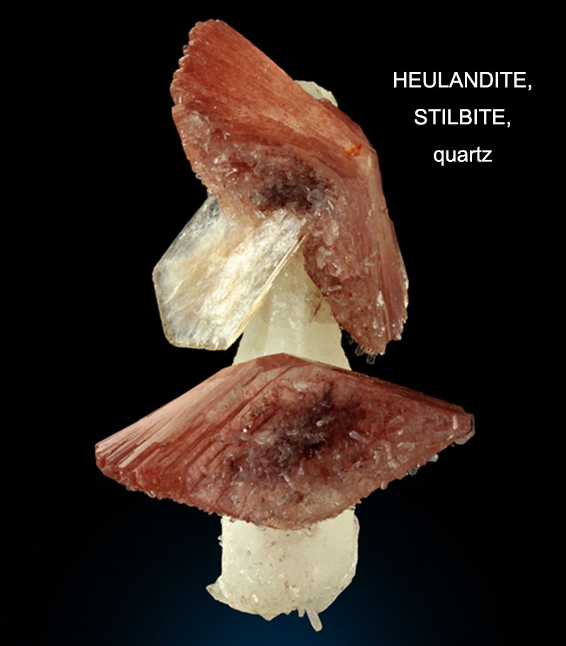 HEULANDITE, STILBITE, quartz