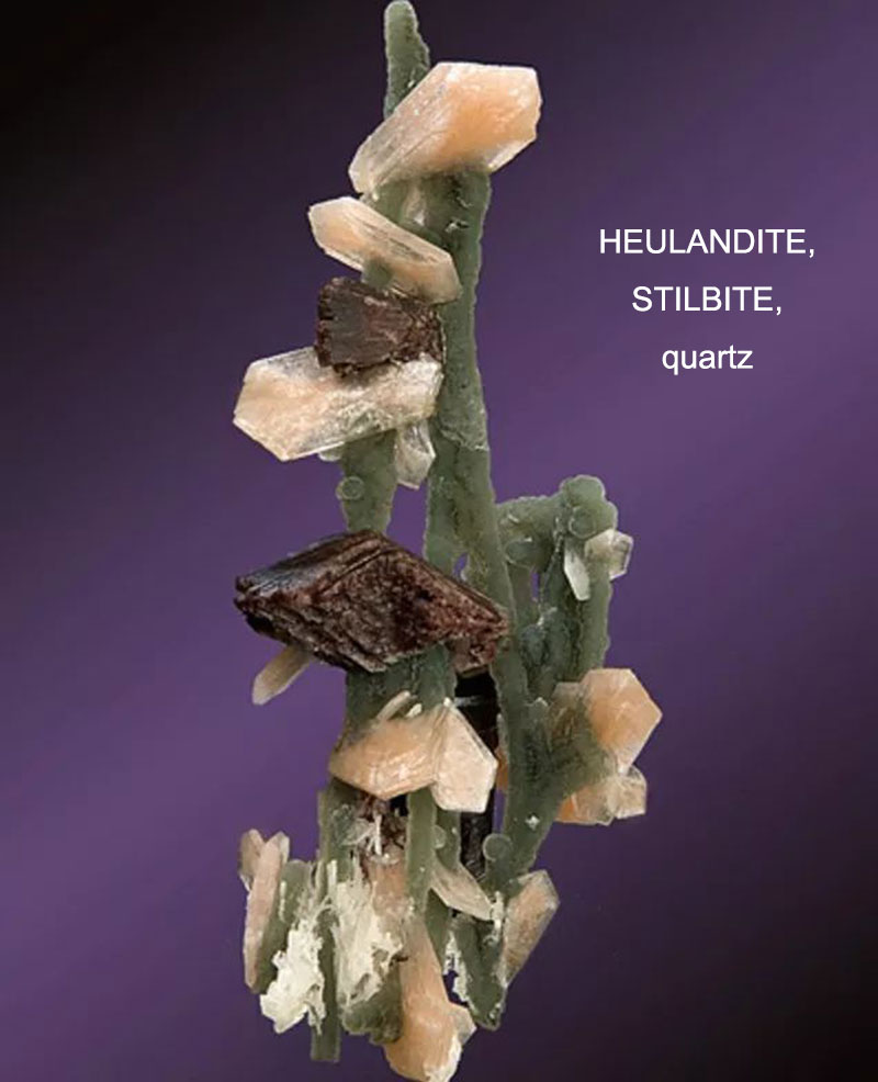 HEULANDITE, STILBITE, quartz