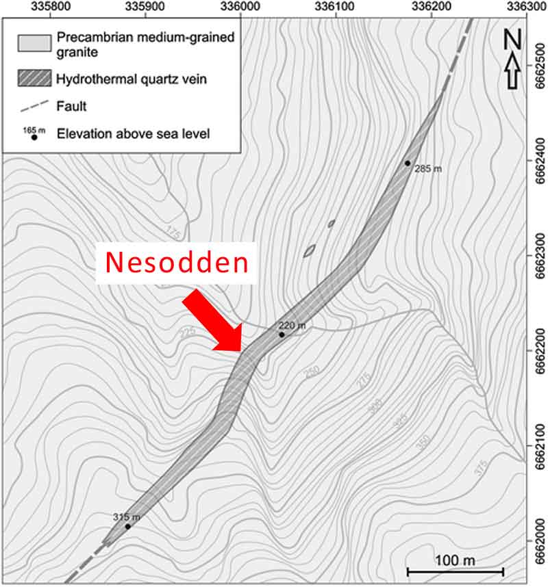 Nesodden mine location