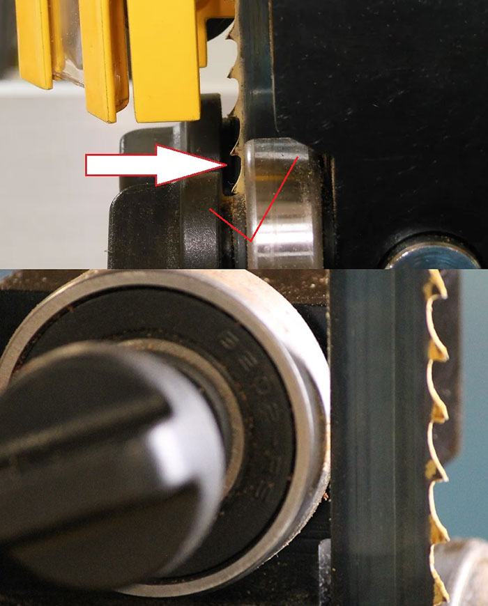 Teeth pressed against wheel flange