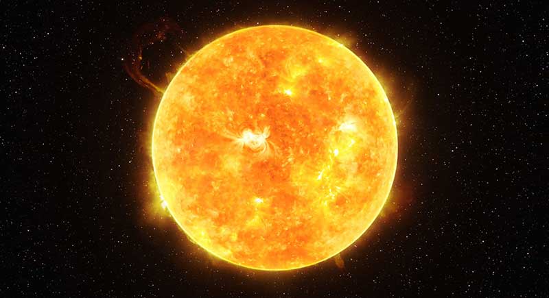 The Sun as an element factory in the universe, illustrating how stars forge heavier elements through nuclear fusion.