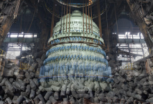 blast furnace in Bao Steel and briquette from extruder