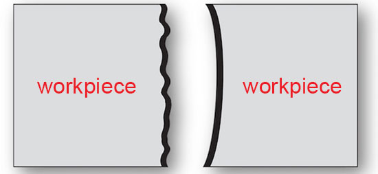 diagram shows what tapered sawing is