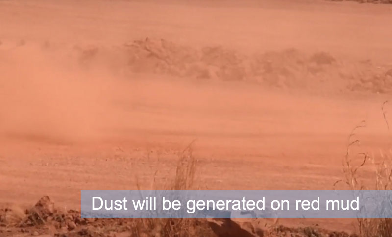 dust generated on red mud