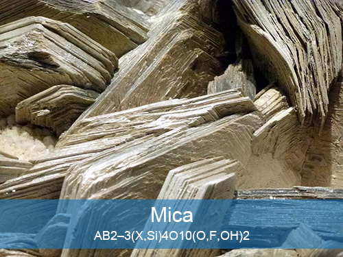ca AB2–3(X,Si)4O10(O,F,OH)2