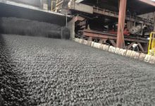 pellets from disc pelletizer is screening on the rotating screener