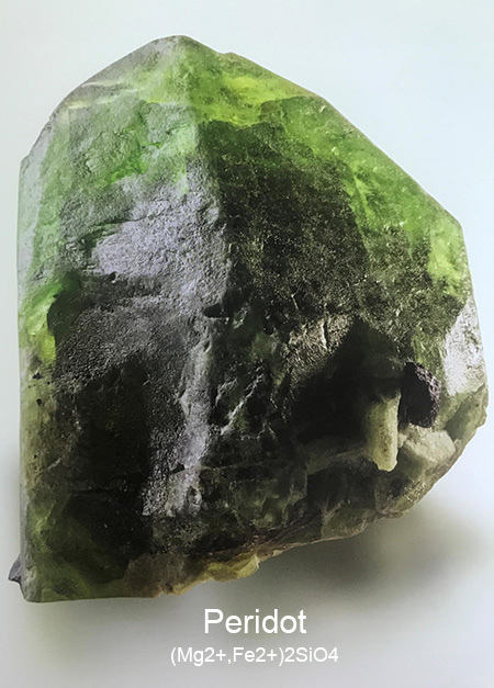 peridot (Mg2+,Fe2+)2SiO4