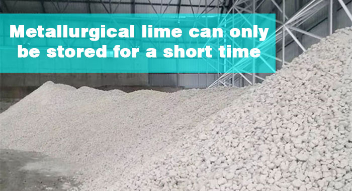 produced lime block stored in an open warehouse